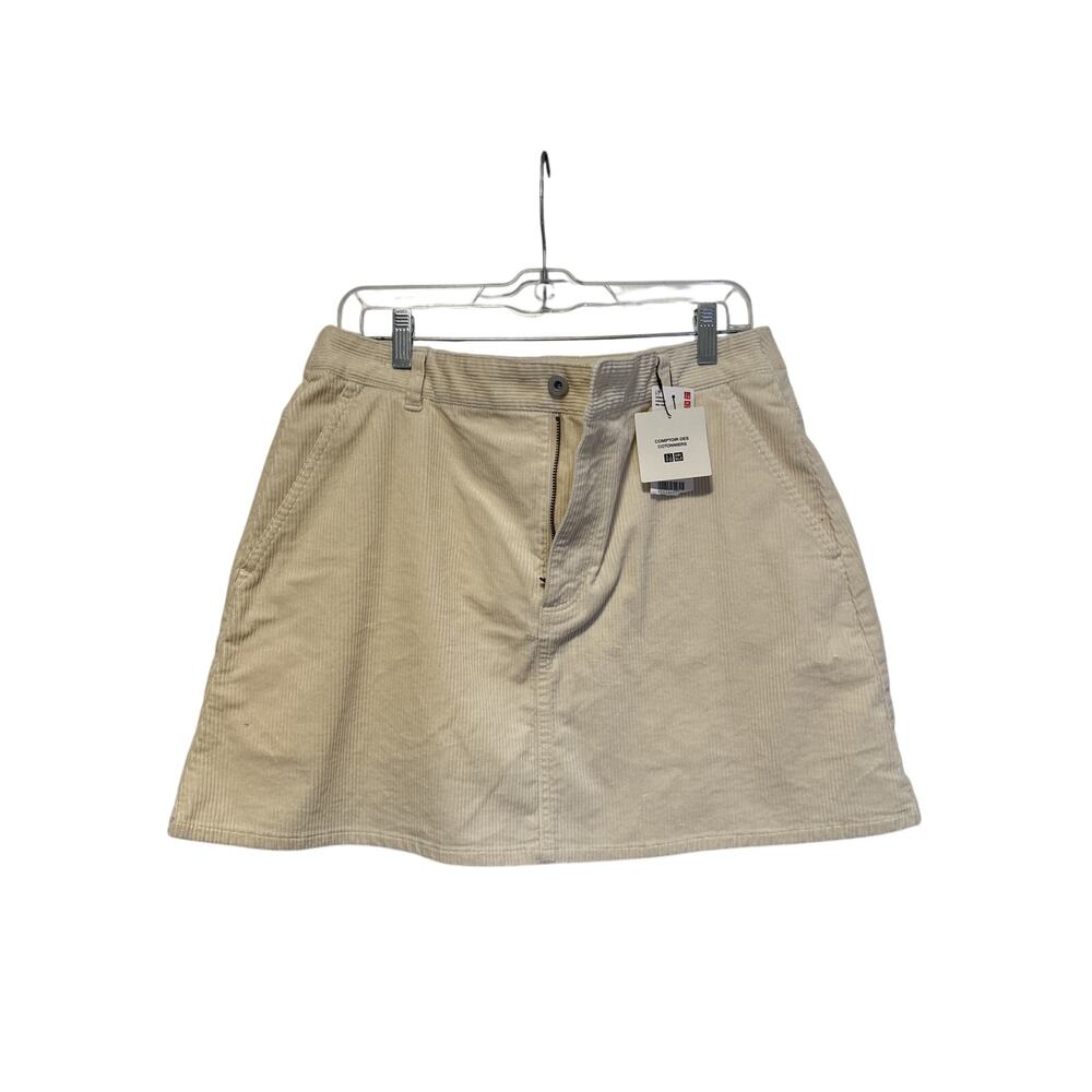 UNIQLO Corduroy Mini Skirt Beige L - Picture 2 of 7